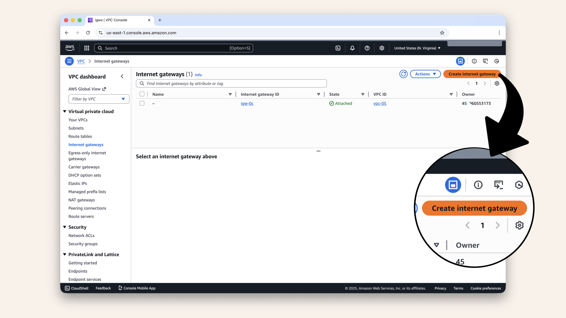Create internet gateway