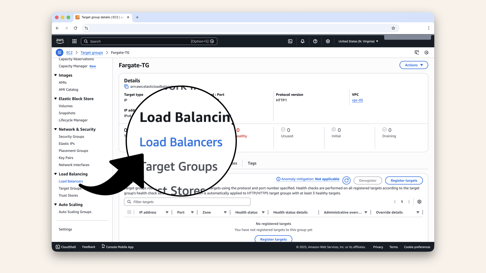 In the left menu, scroll down and click Load Balancers
