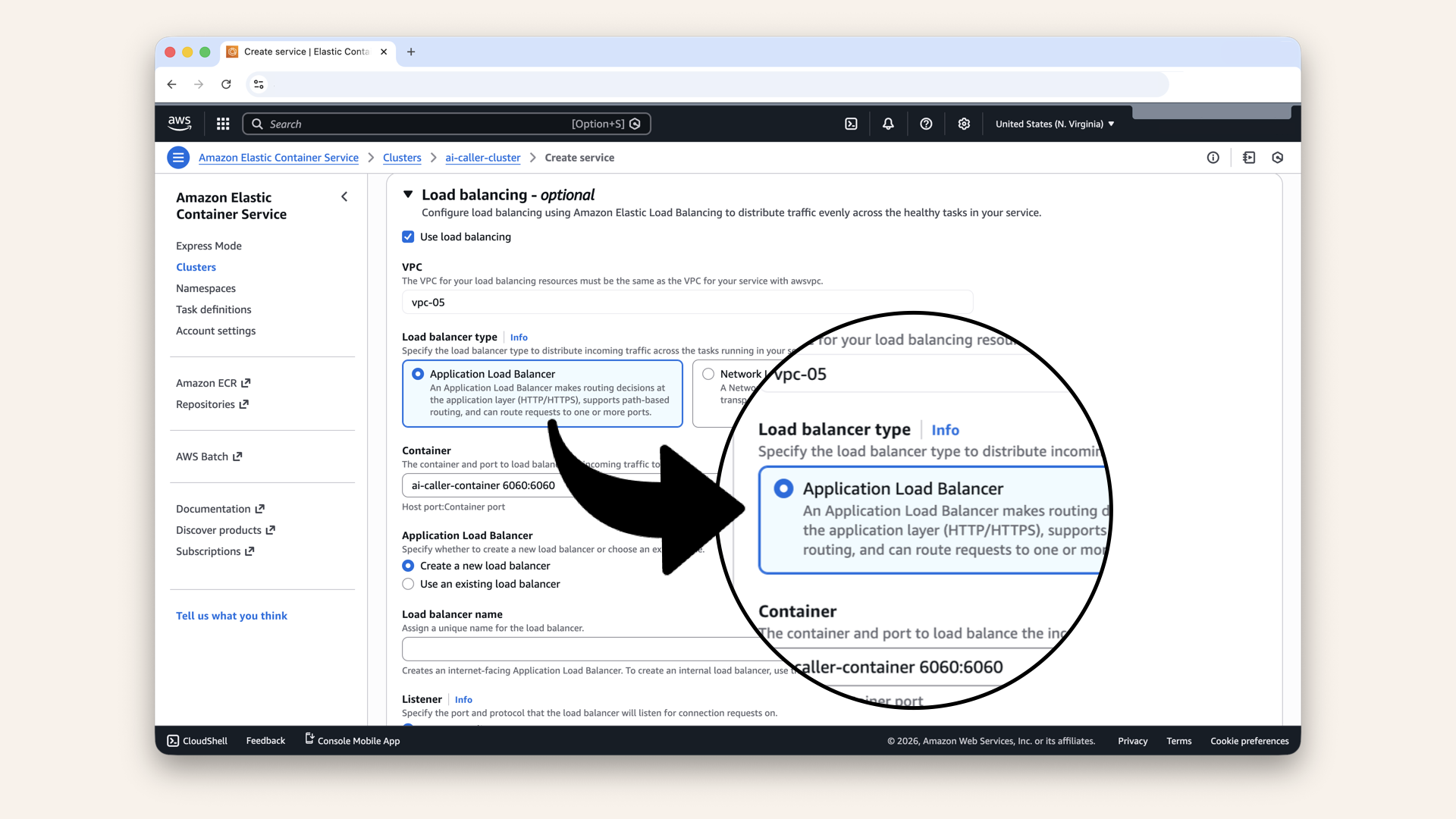 Select Application Load Balancer