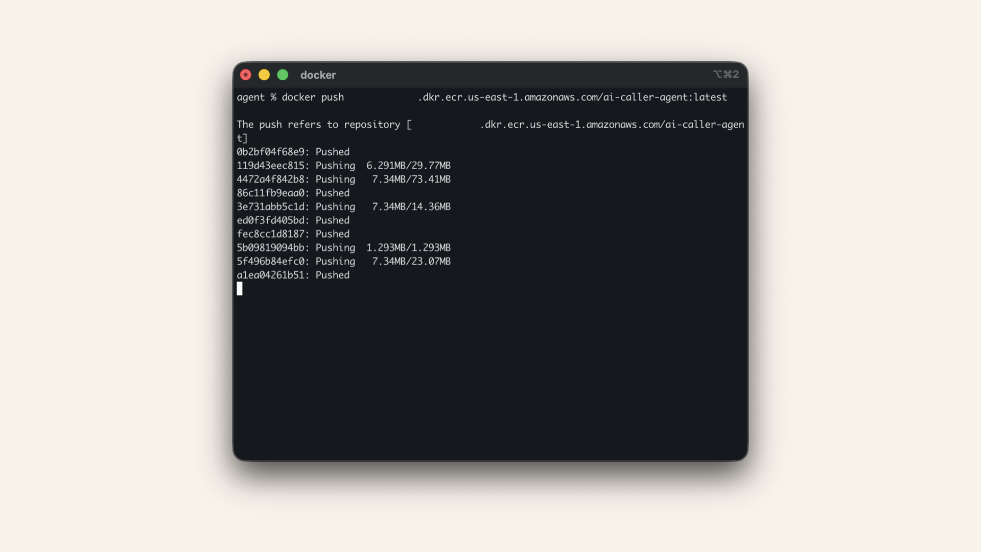 Wait for the push to complete (2-5 minutes depending on your internet speed)