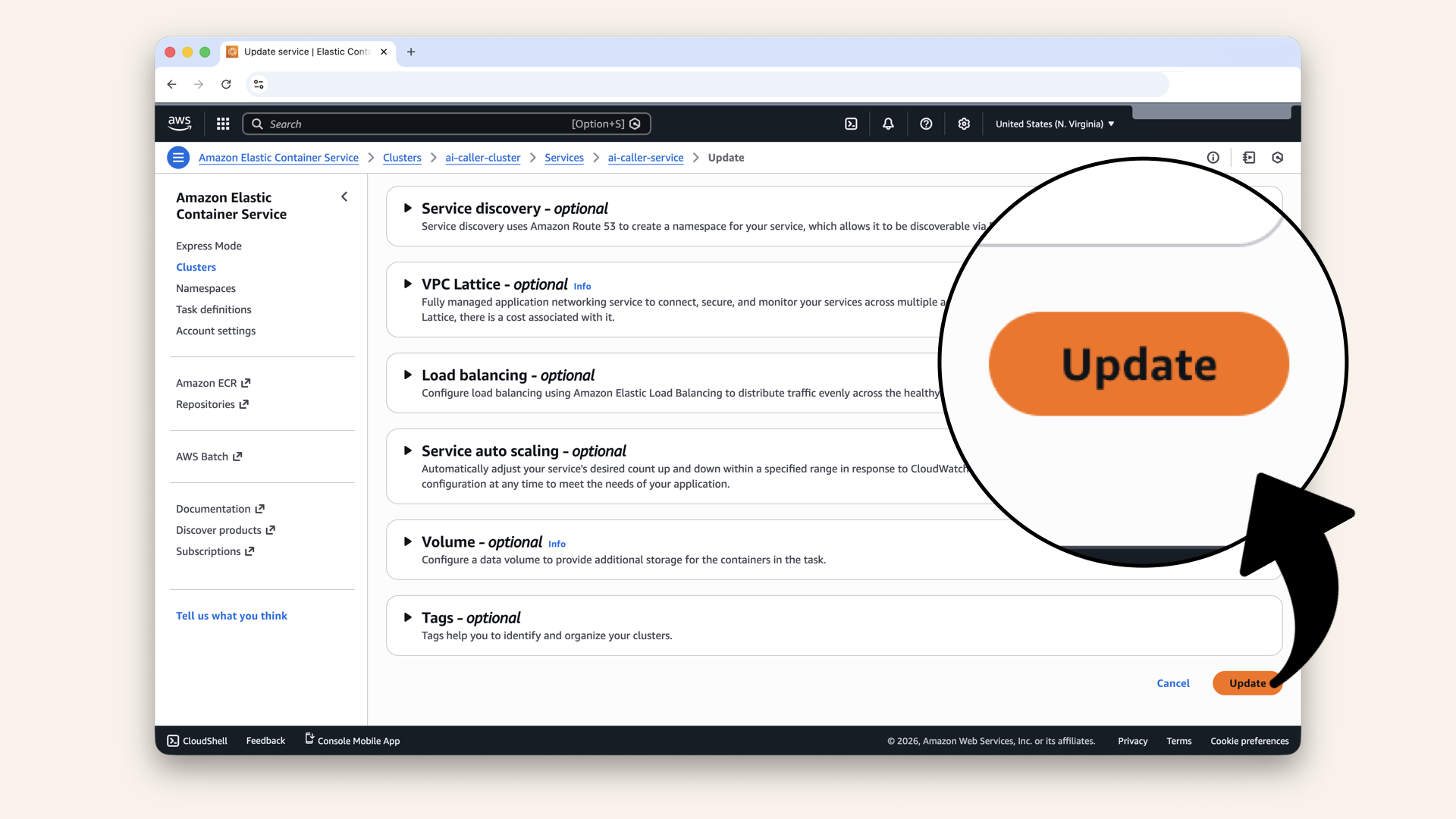 Scroll down and click Update