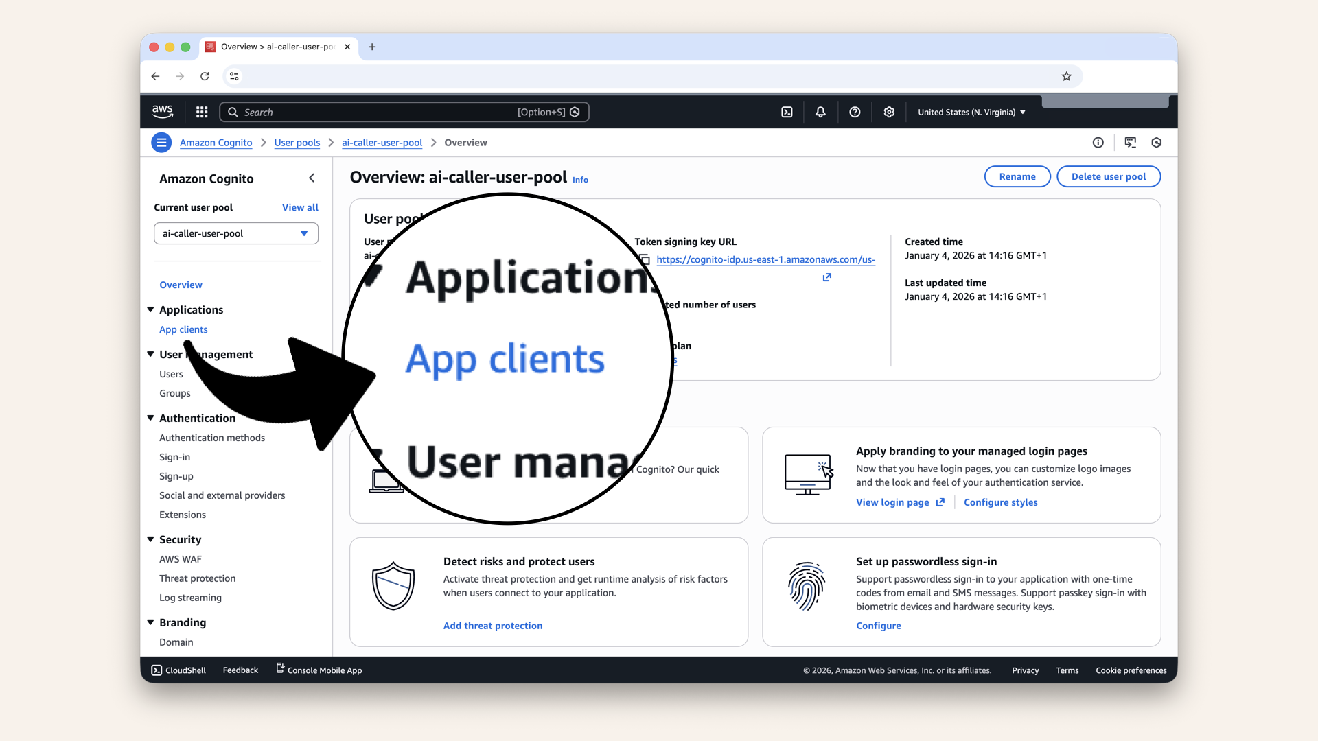 Click App clients in the left menu