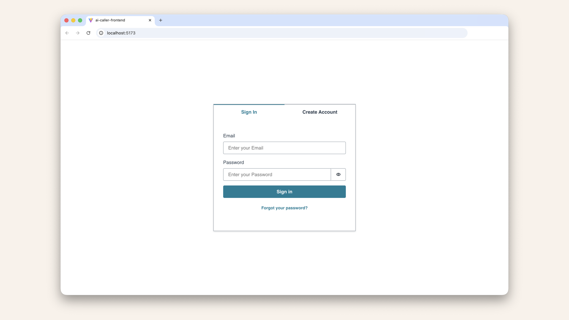 You should see the login screen