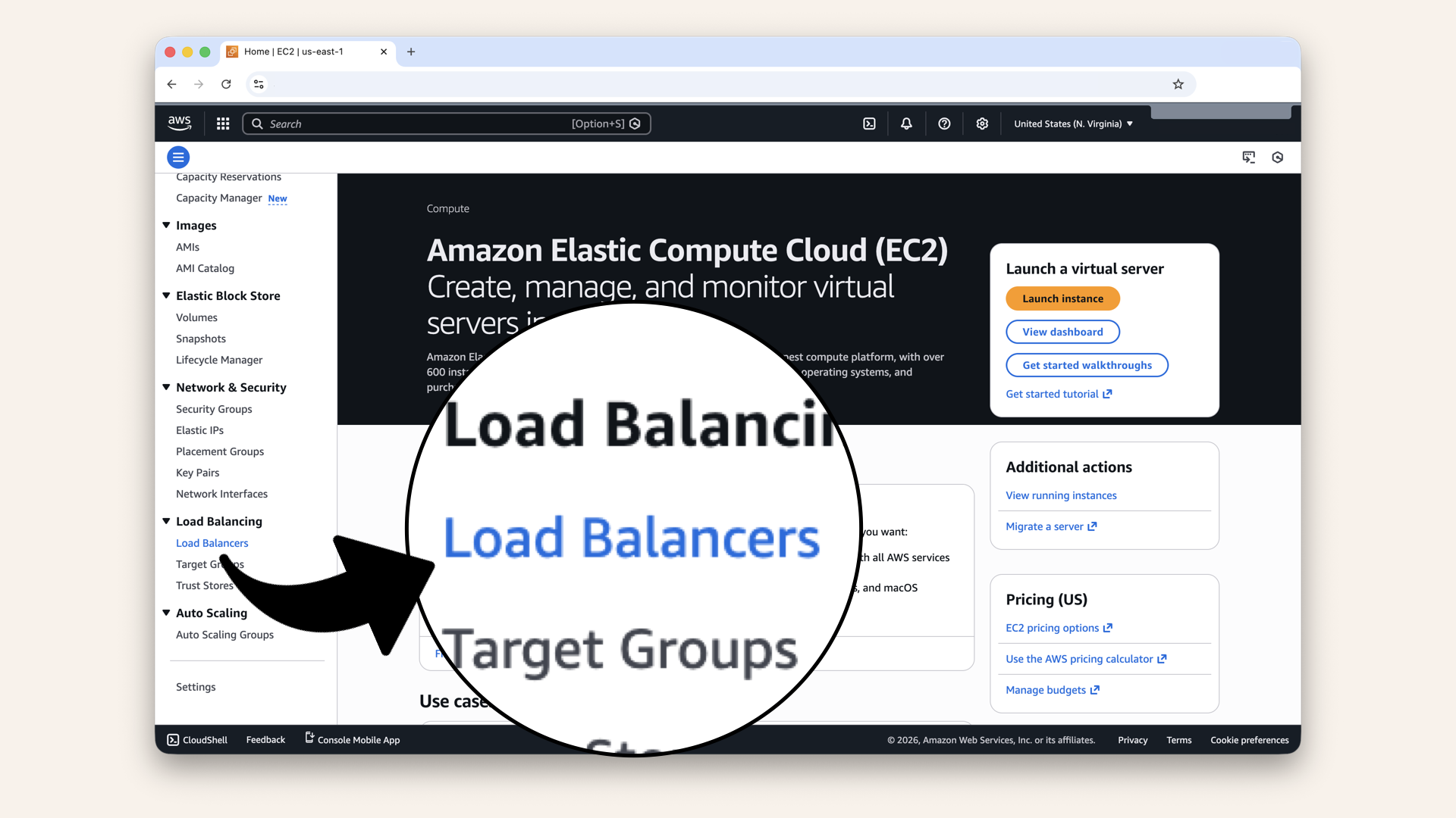 Scroll down the left menu and click Load balancers
