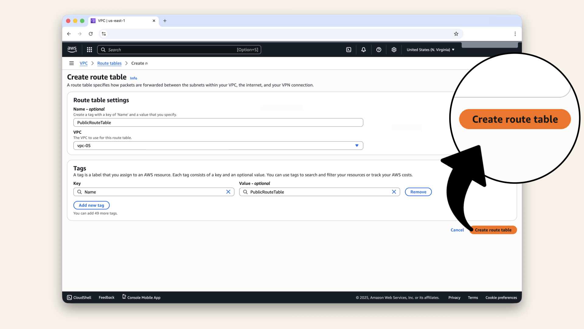 Click Create route table Click Create route table