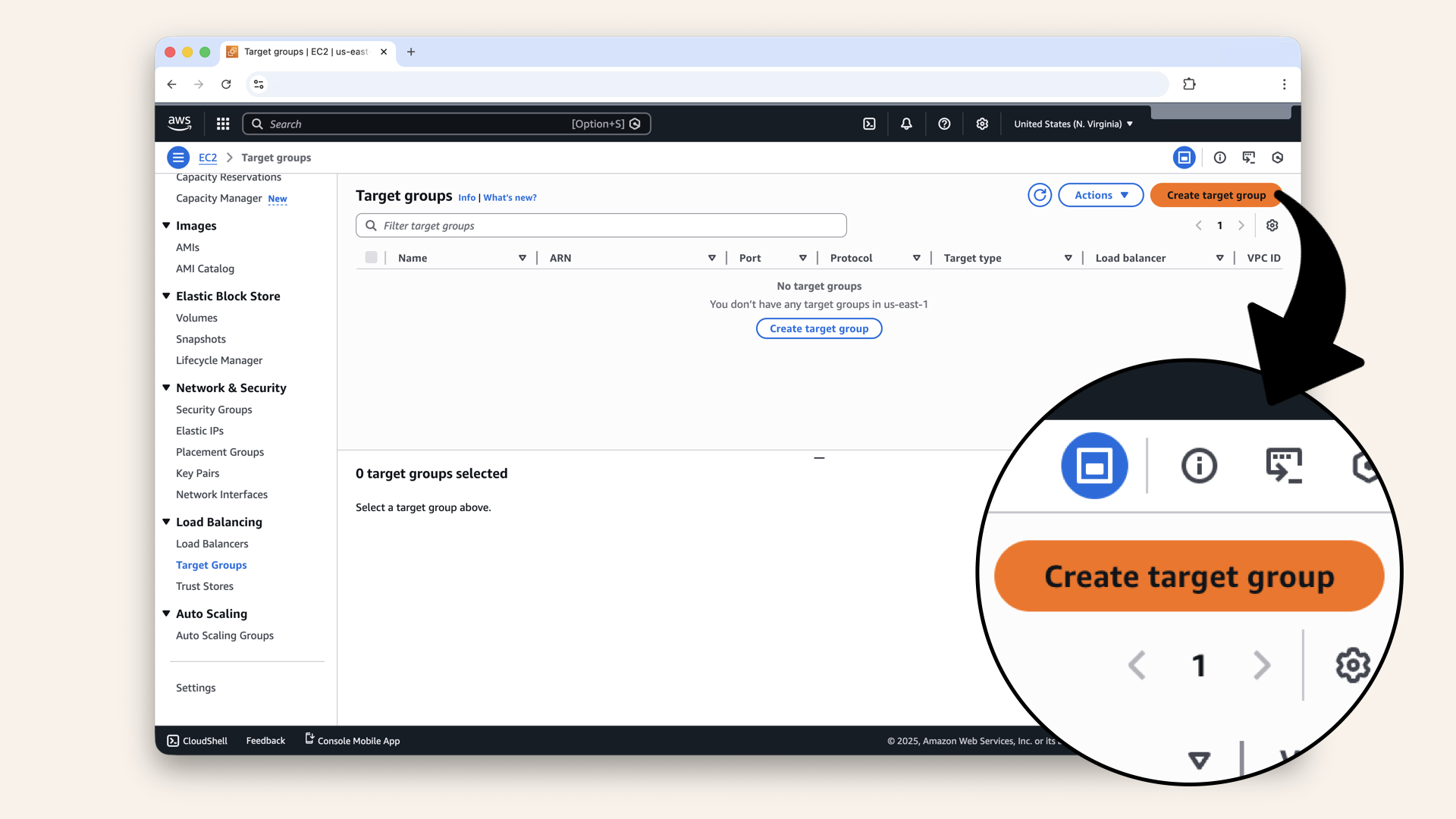 Click Create target group