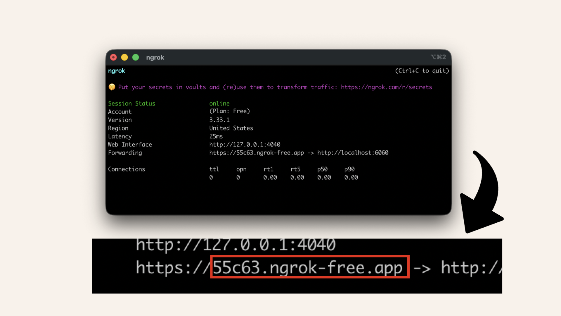 Copy the domain without the https://
