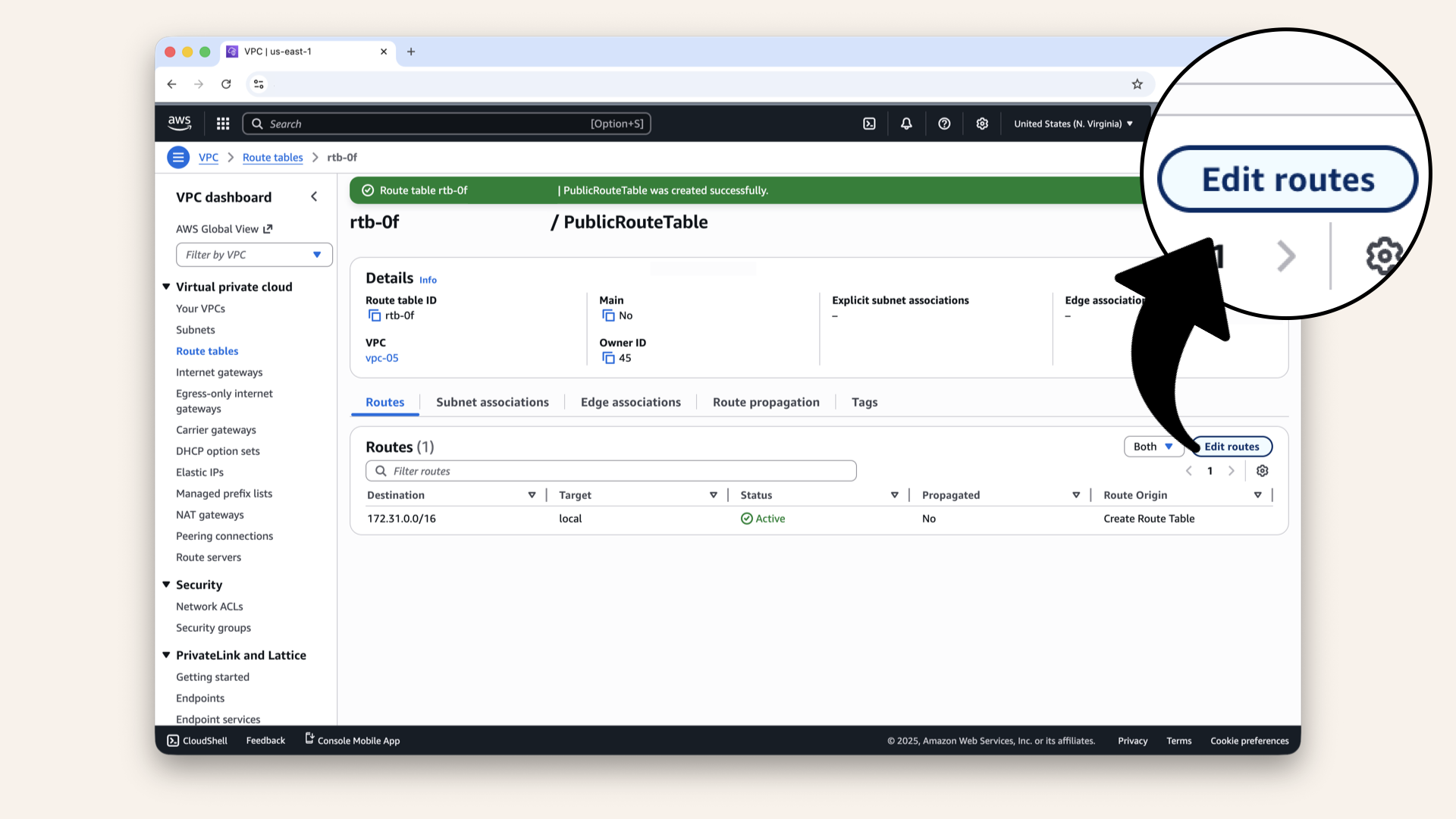 Click Edit routes Click Edit routes
