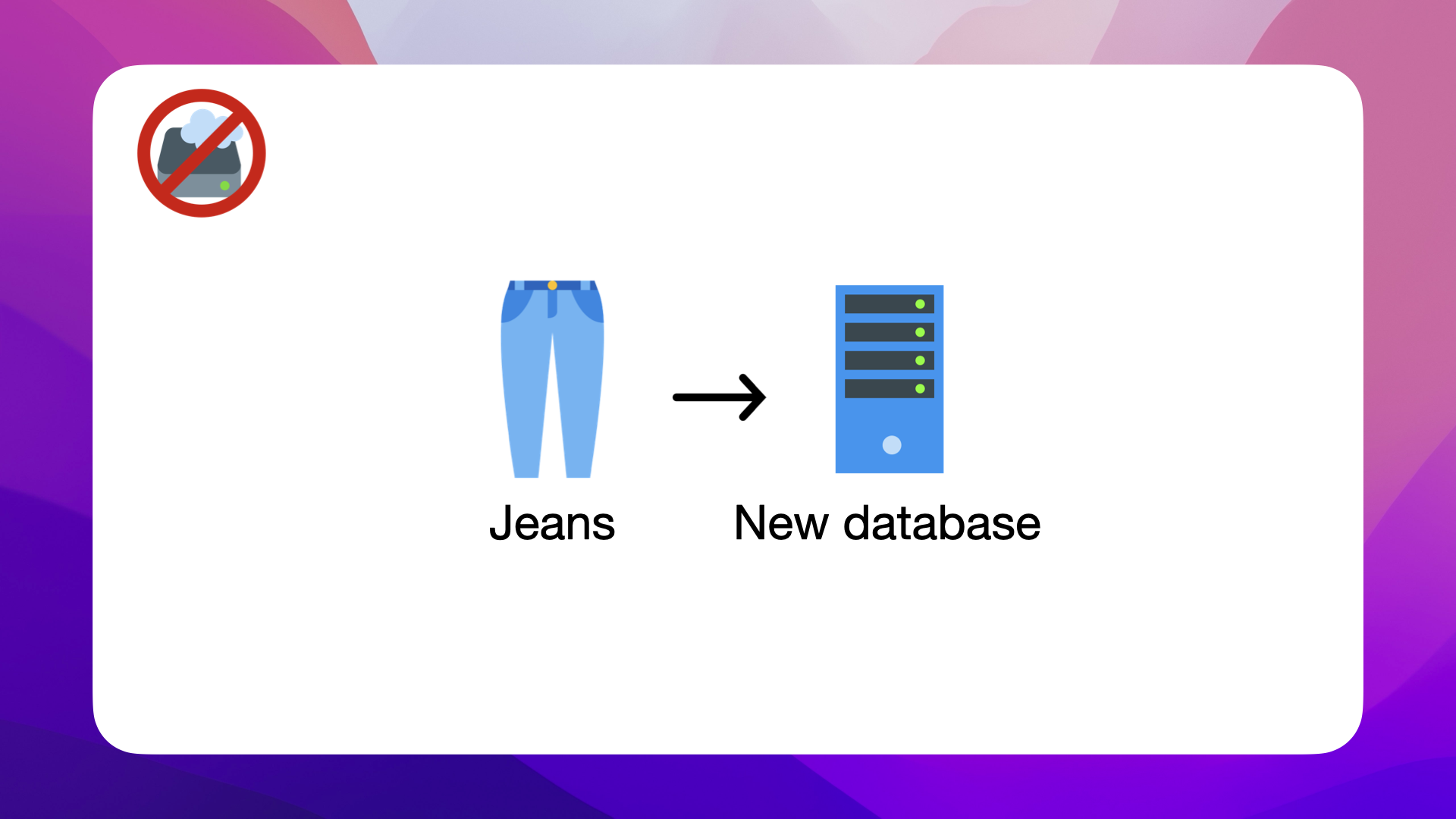 We want to store our jeans data in a new type of database