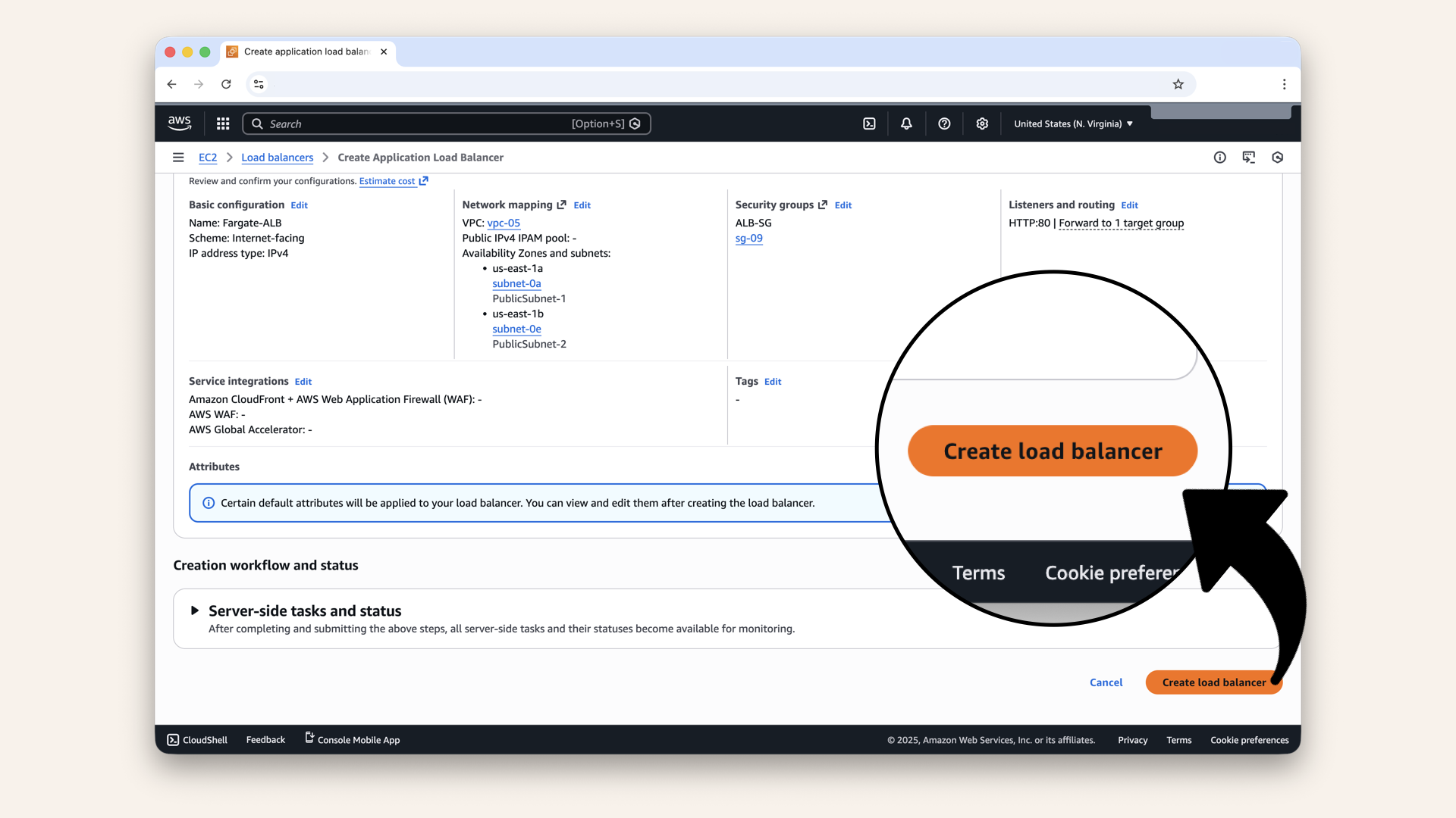 Scroll down and click Create load balancer