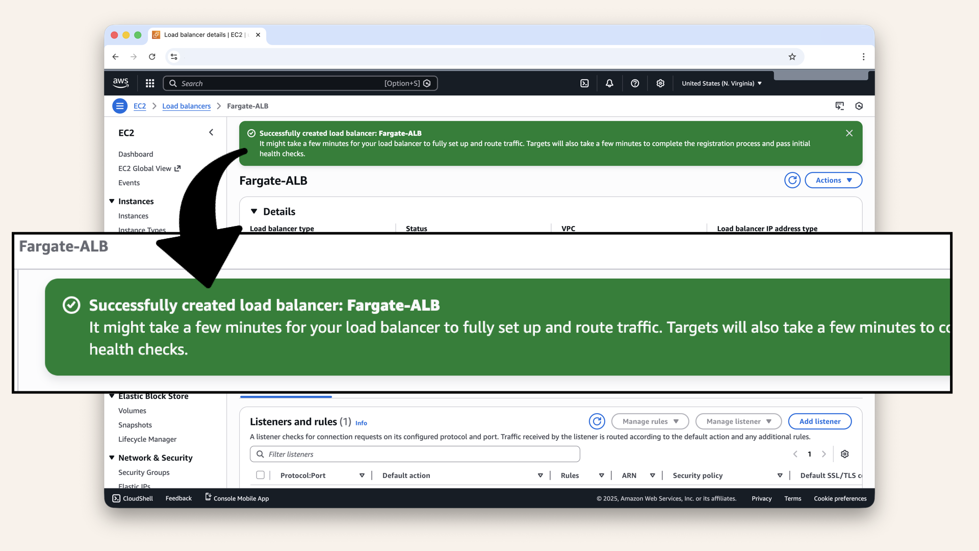 You should see: Load balancer created successfully