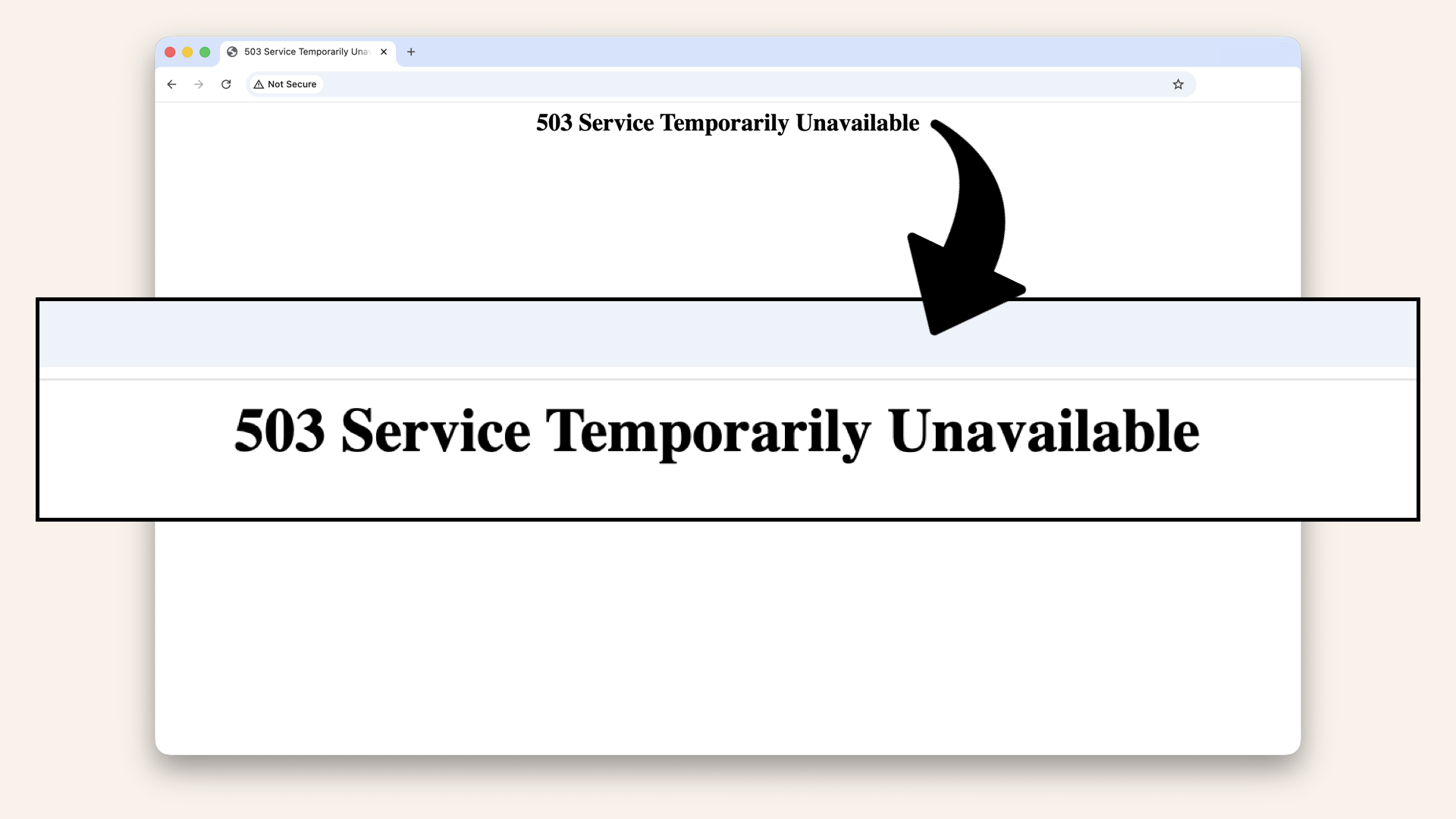 Expected result: 503 Service Temporarily Unavailable