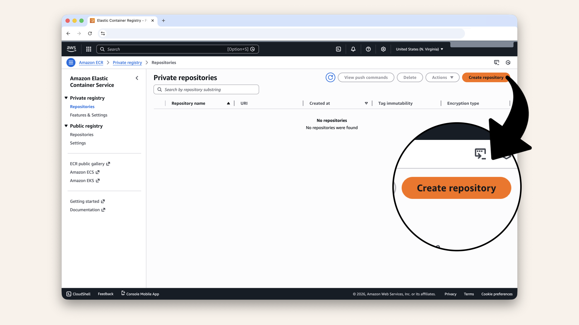 Click Create repository