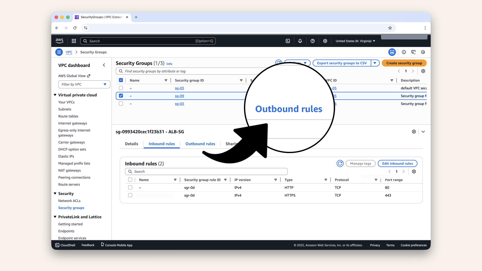 Click Outbound rules Click Outbound rules