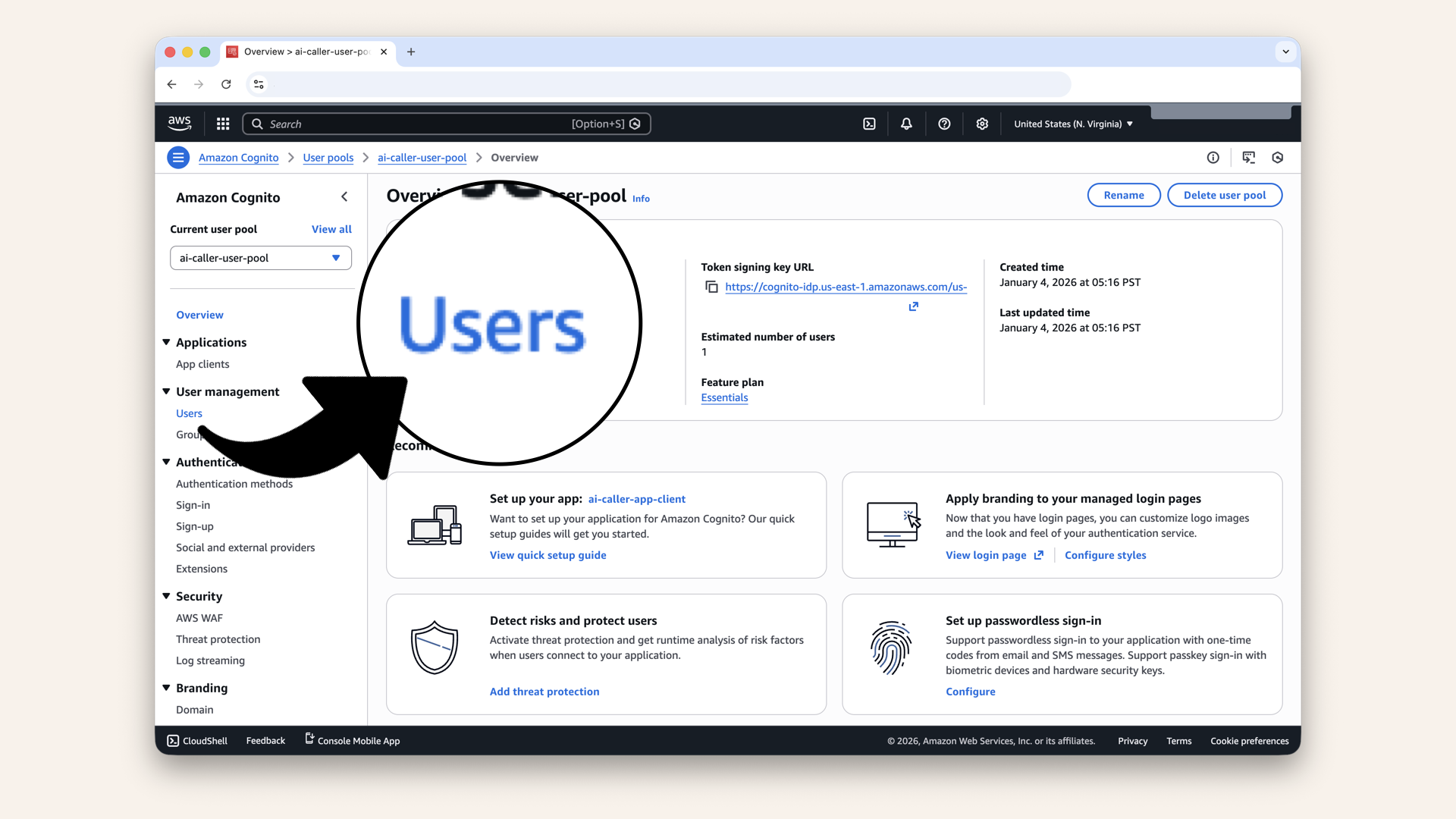 Click Users in the left menu