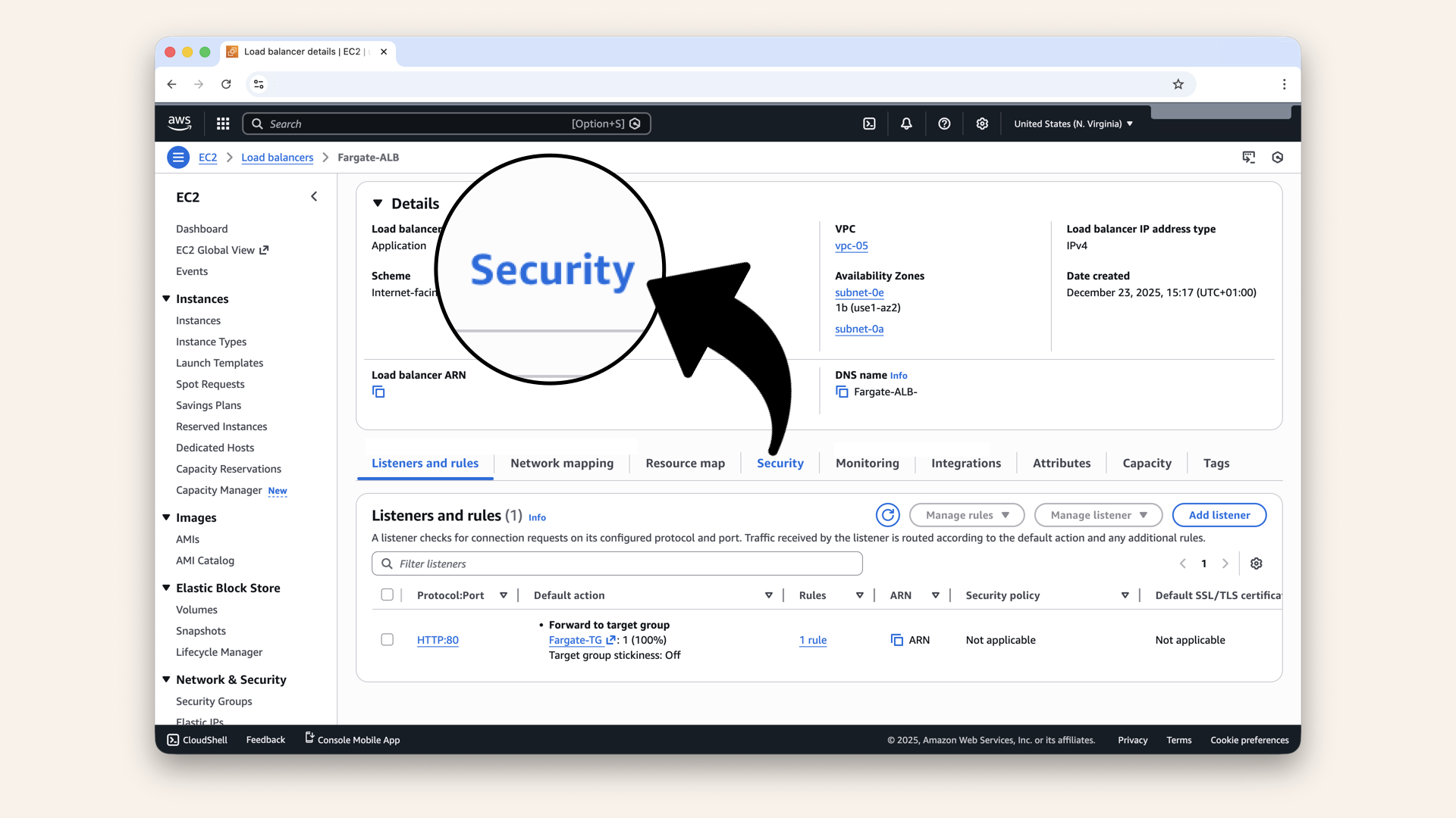 Go to the Security tab