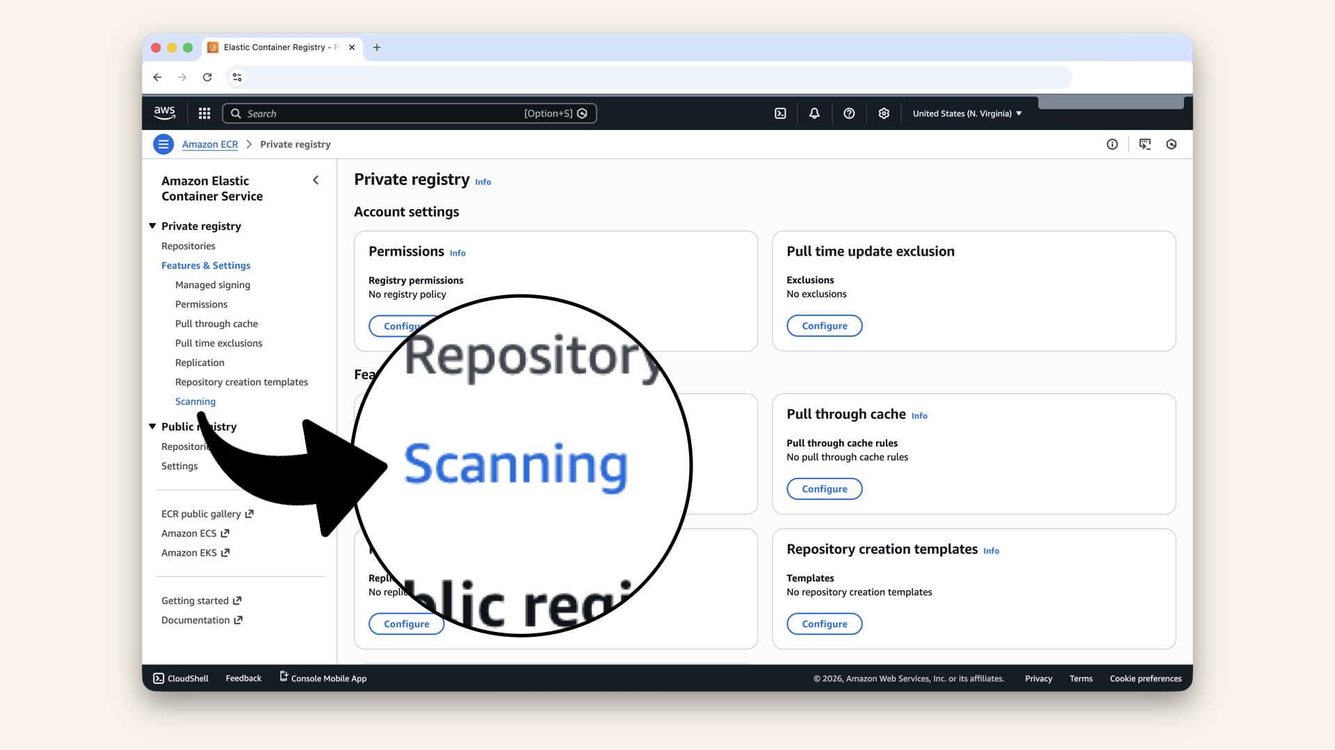 Click Scanning in the left sidebar