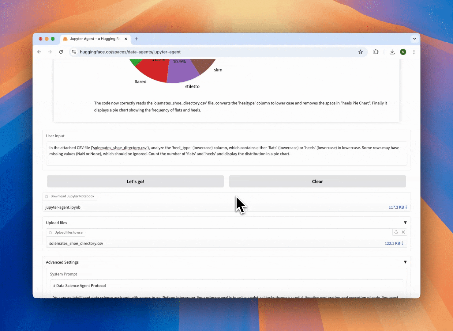 You can download the LLM output as a complete Jupyter Notebook