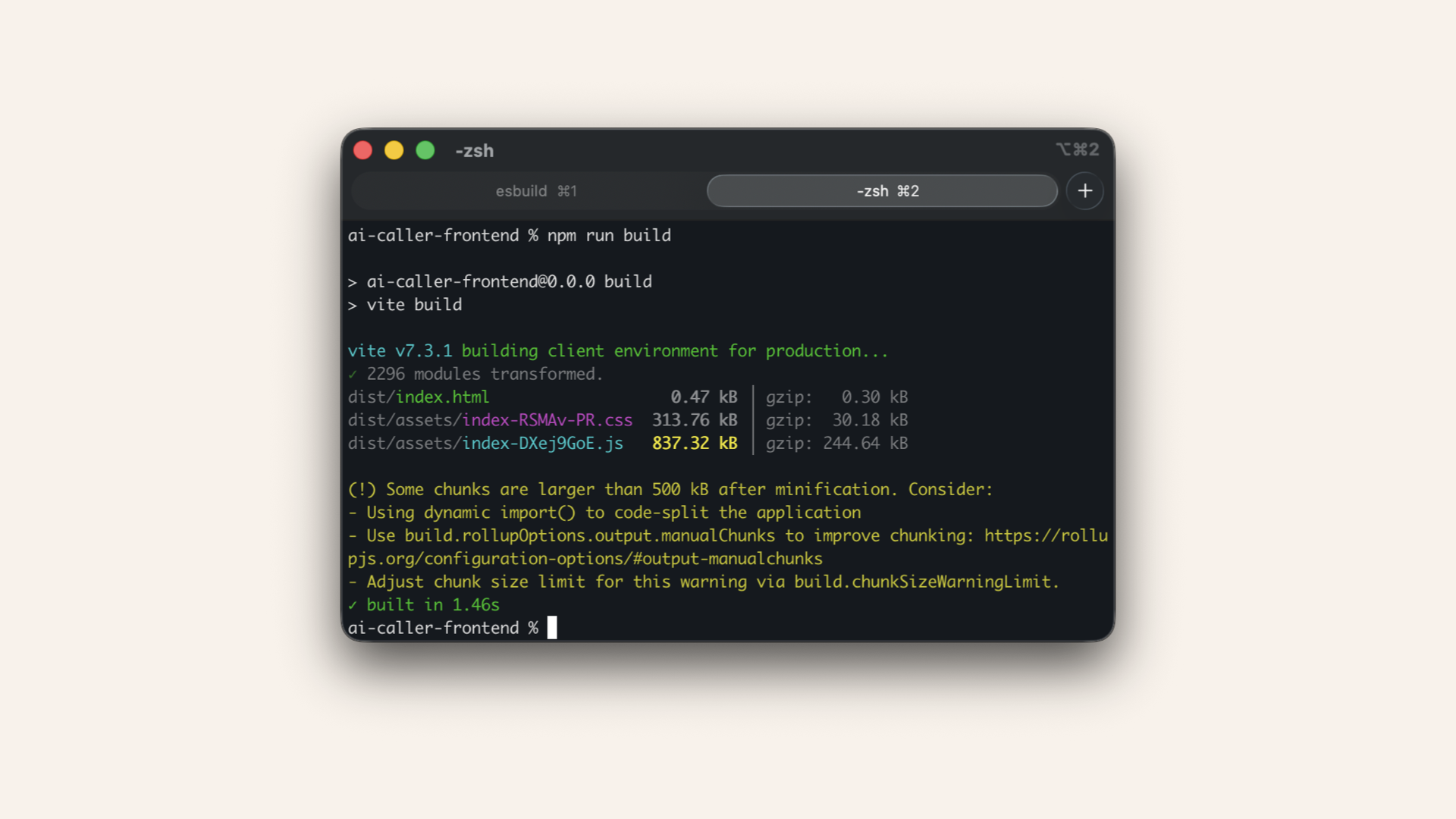 Run npm run build in your terminal