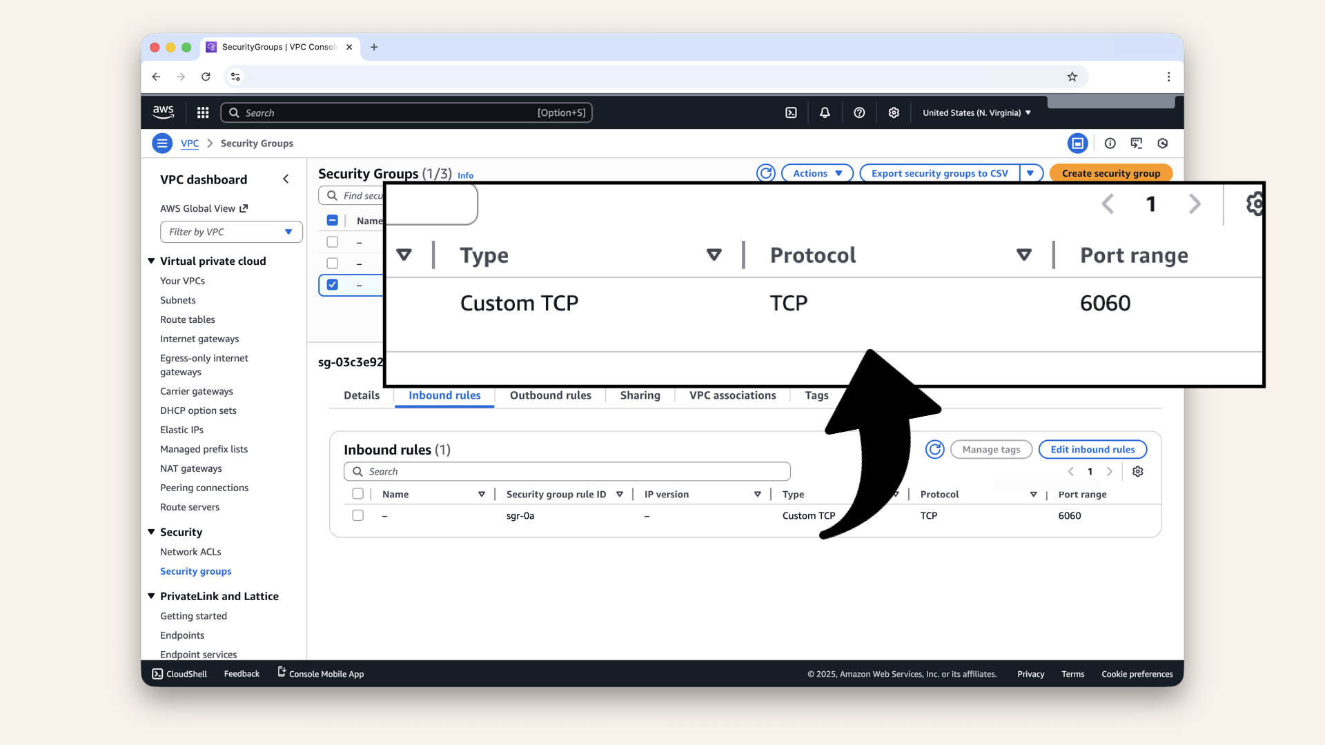 Confirm these inbound rules Confirm these inbound rules