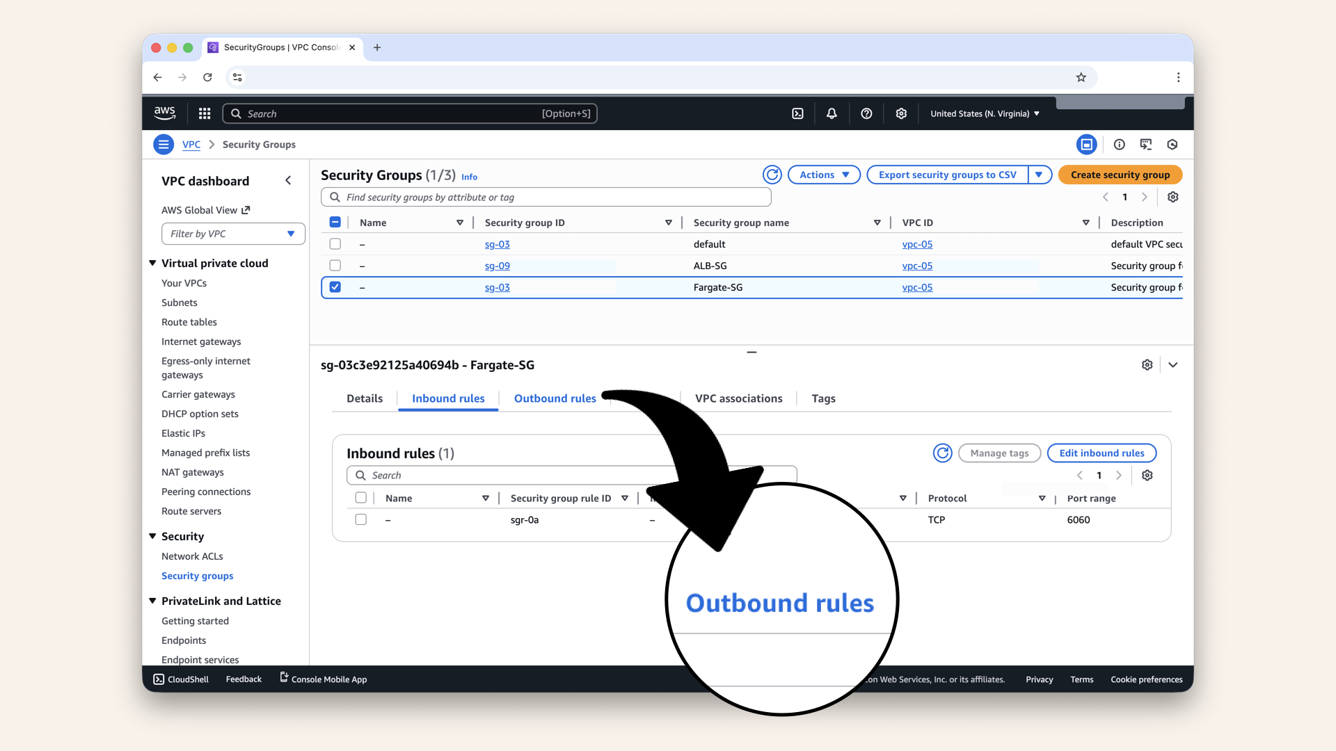 Click Outbound rules Click Outbound rules