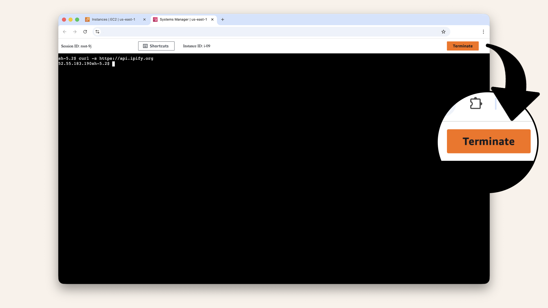 Click Terminate Click Terminate