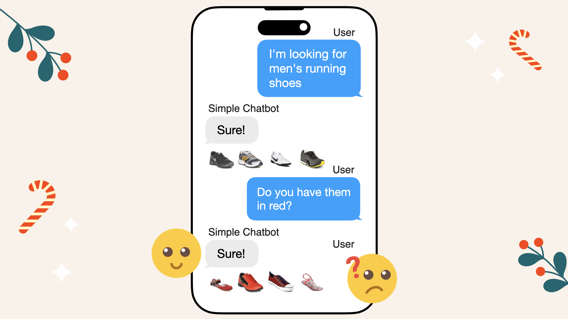 A naive RAG chatbot processes each user message independently