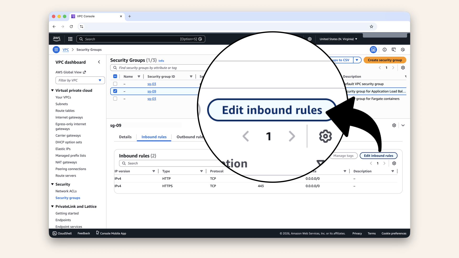 Click Edit inbound rules