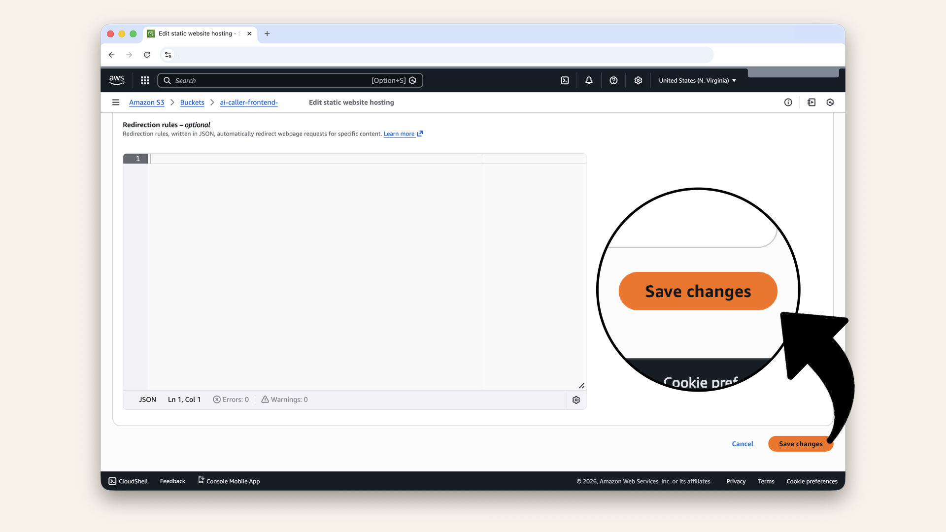 Scroll down and click Save changes