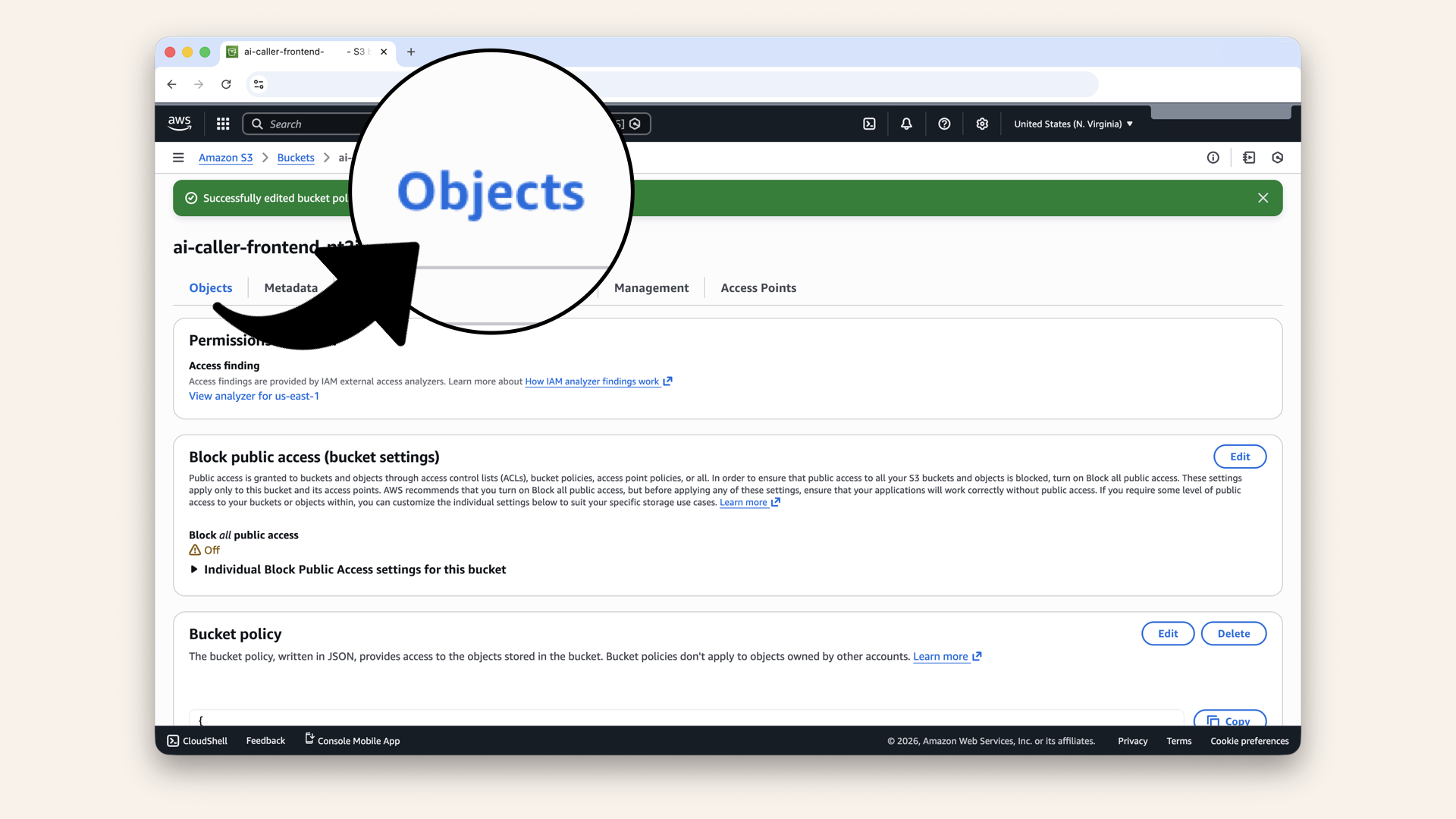 Scroll back upp and click the Objects tab