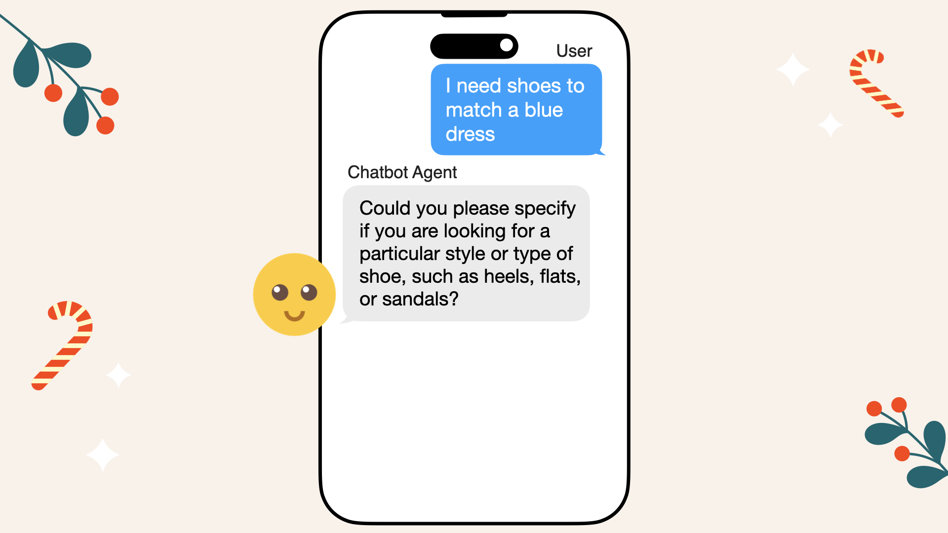 The AI agent asking the user to clarify