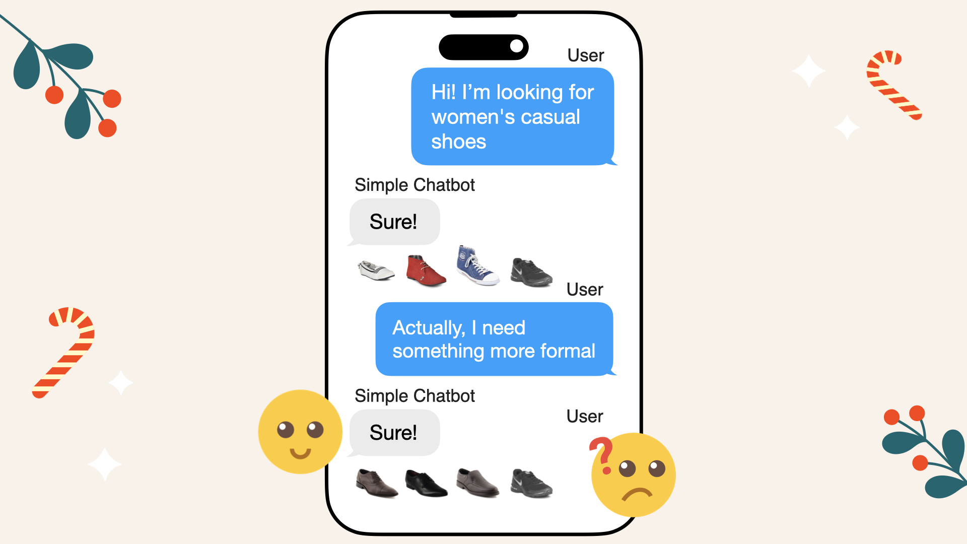 A naive RAG chatbot processes each user message independently