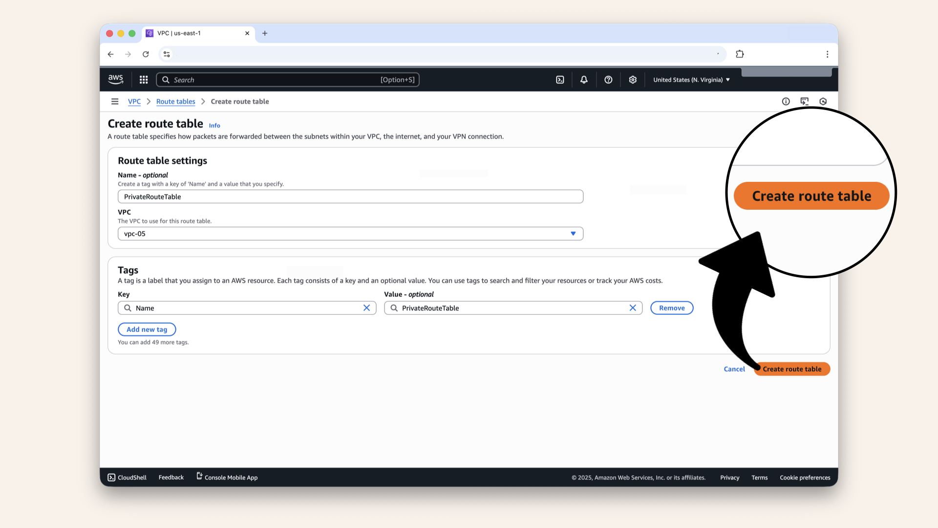Click Create route table Click Create route table