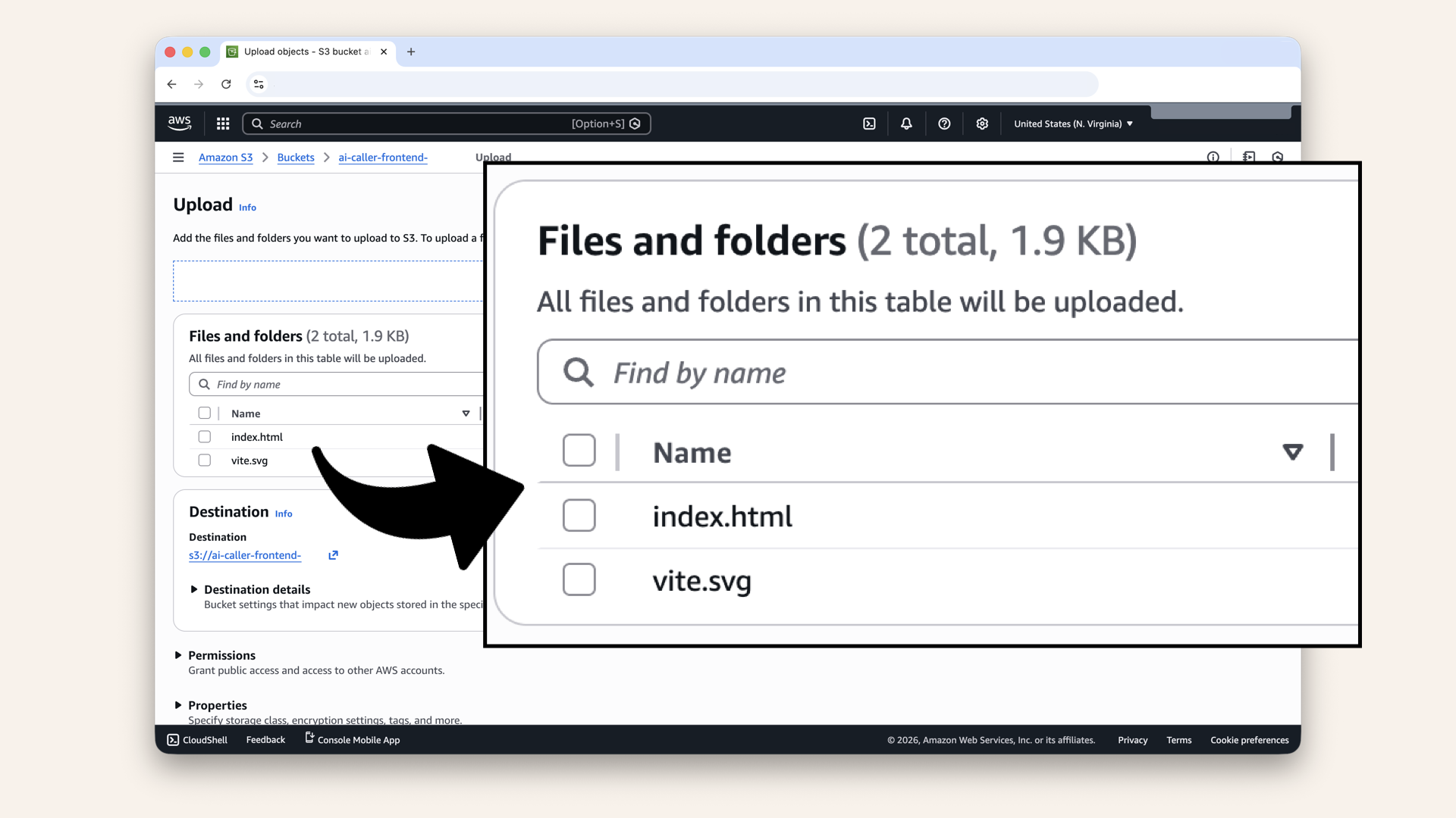 You should see the selected files
