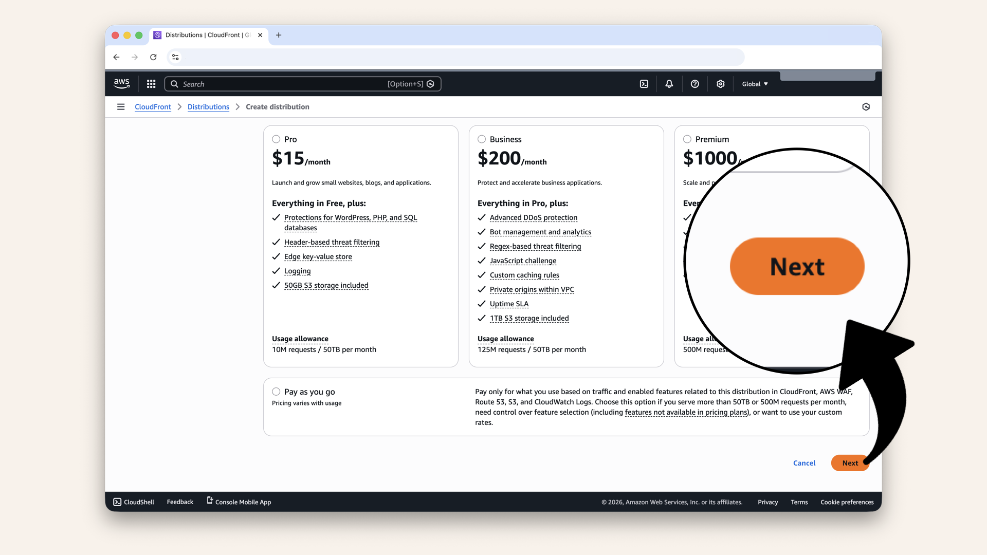 Scroll down and click Next