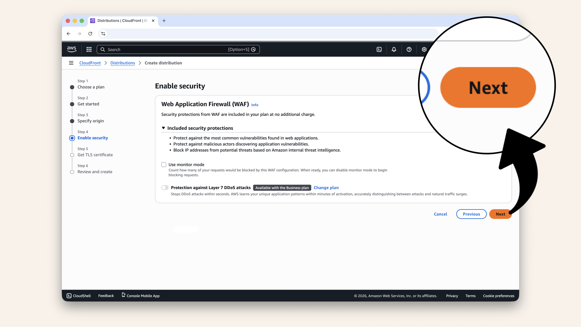Leave Use monitor mode unchecked and click Next