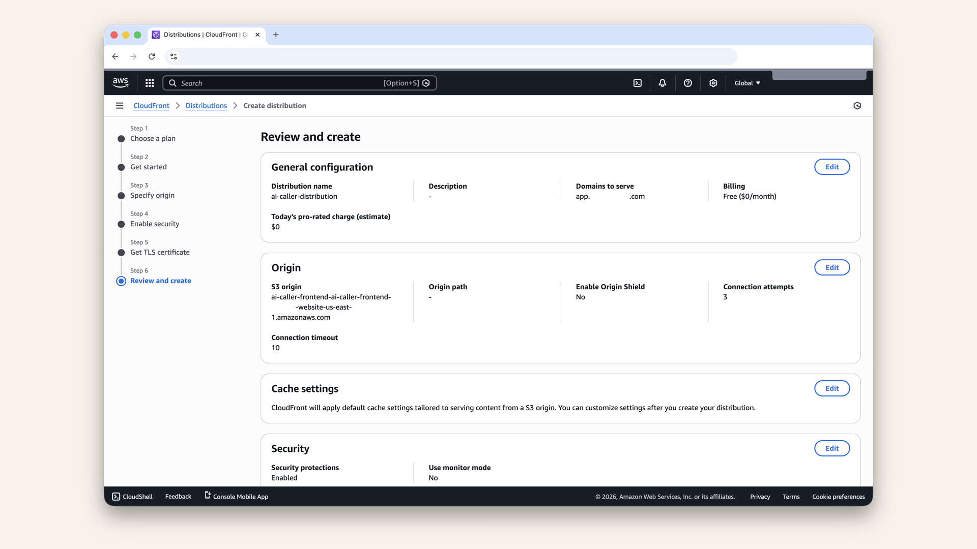 Scroll down and review your settings