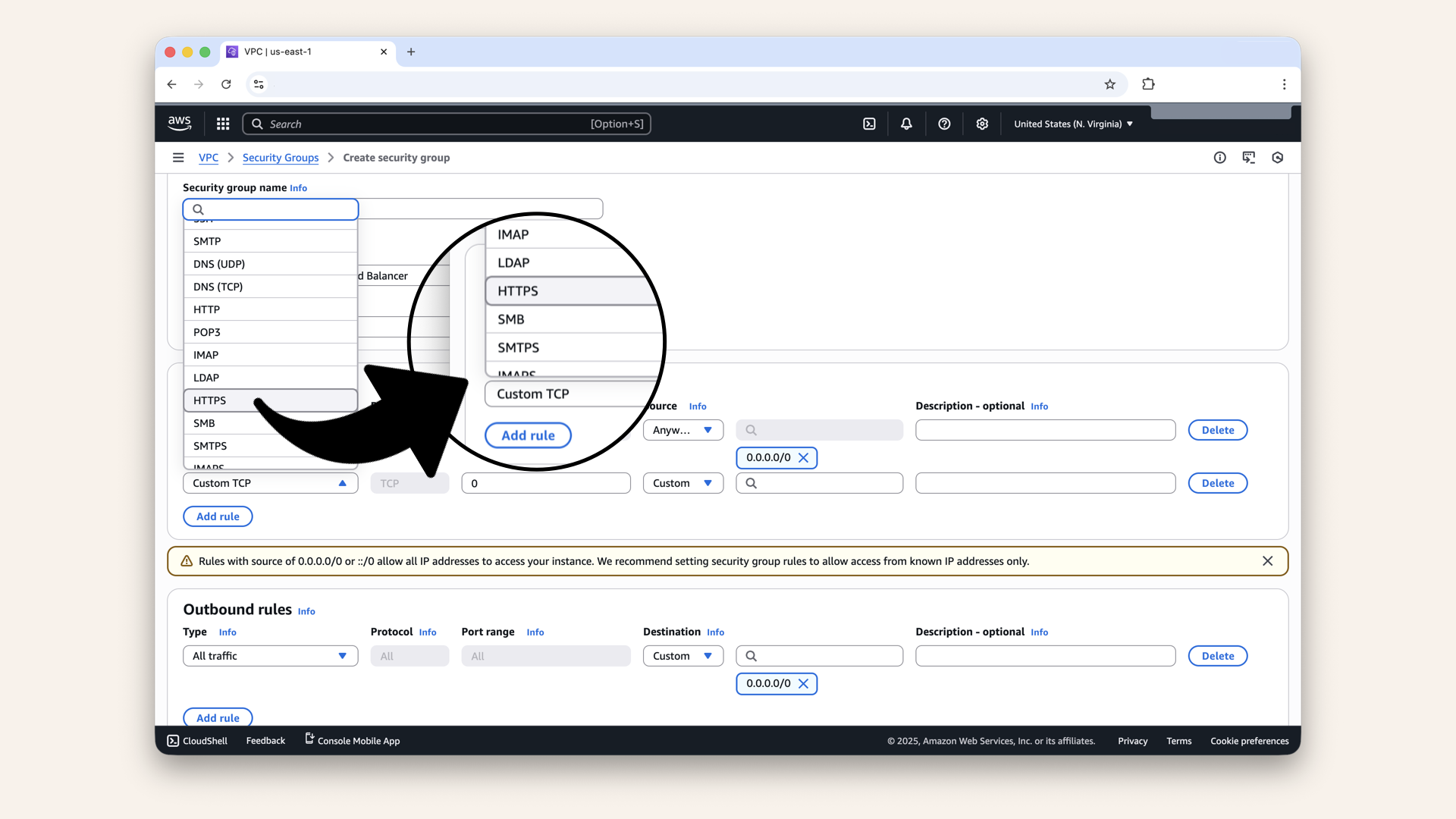 Add HTTPS rule Add HTTPS rule