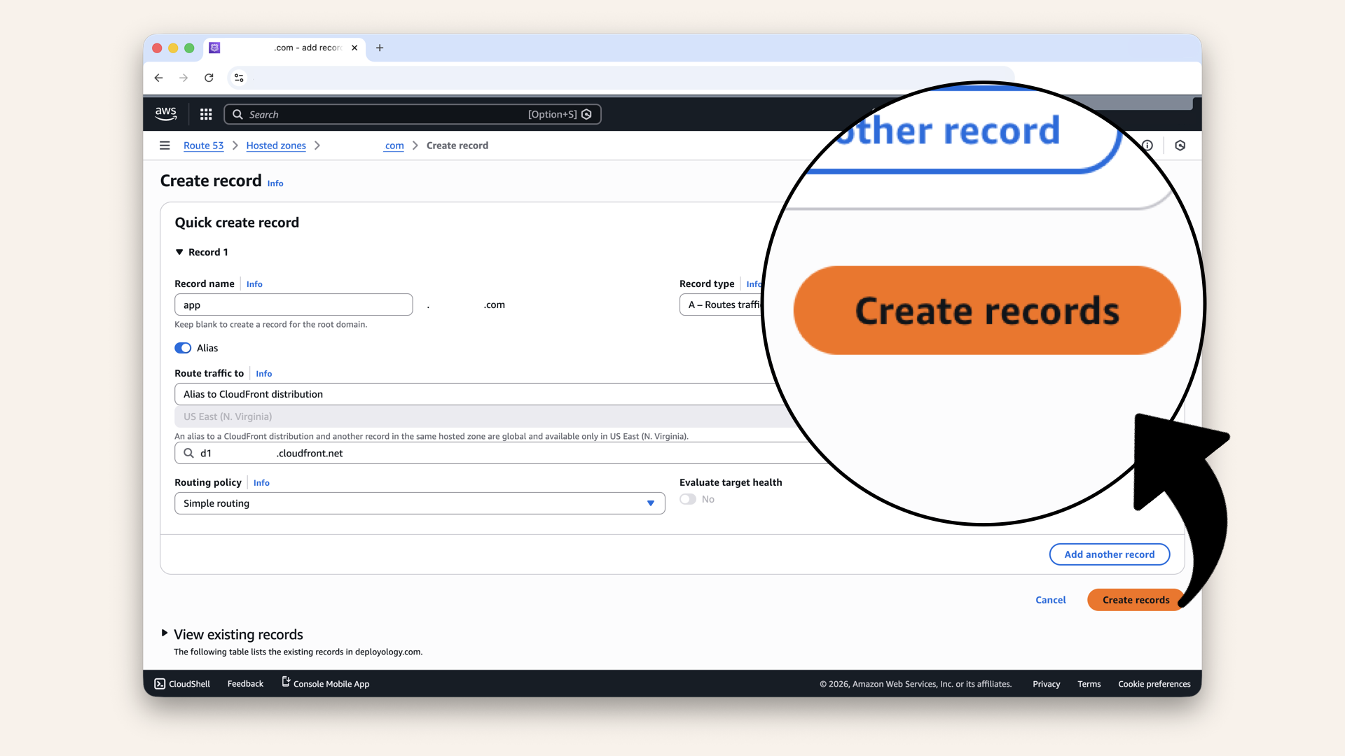 Click Create records
