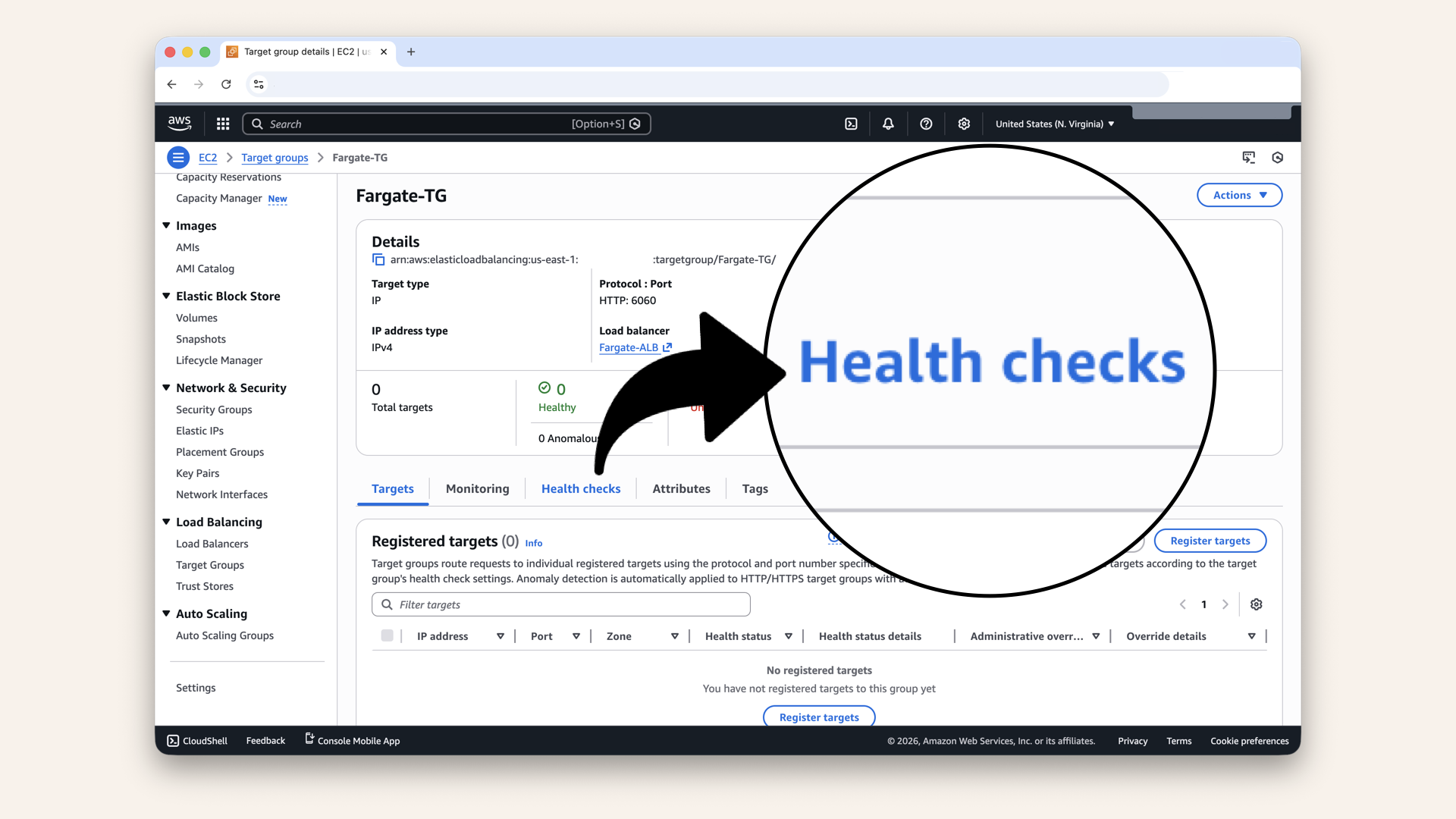 Click the Health checks tab