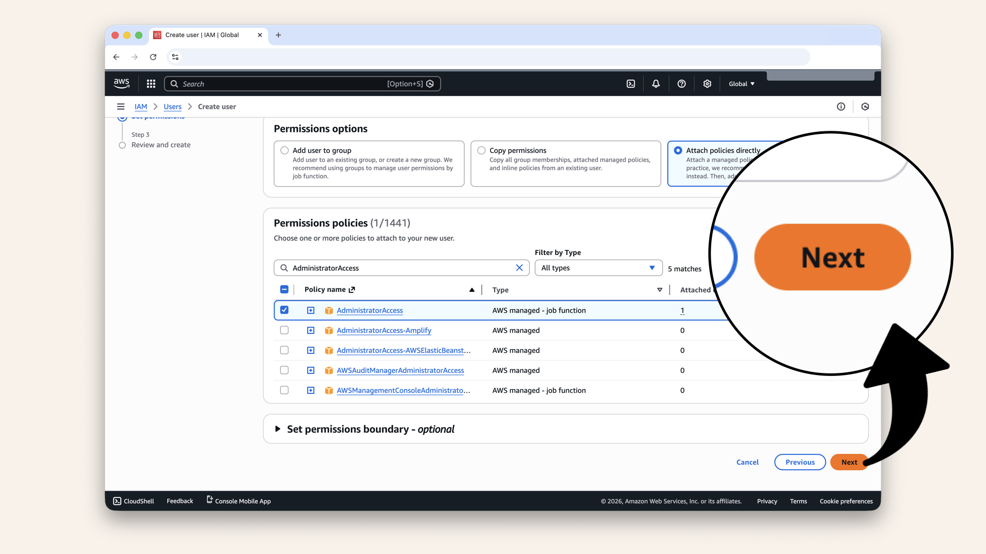 Scroll down and click Next