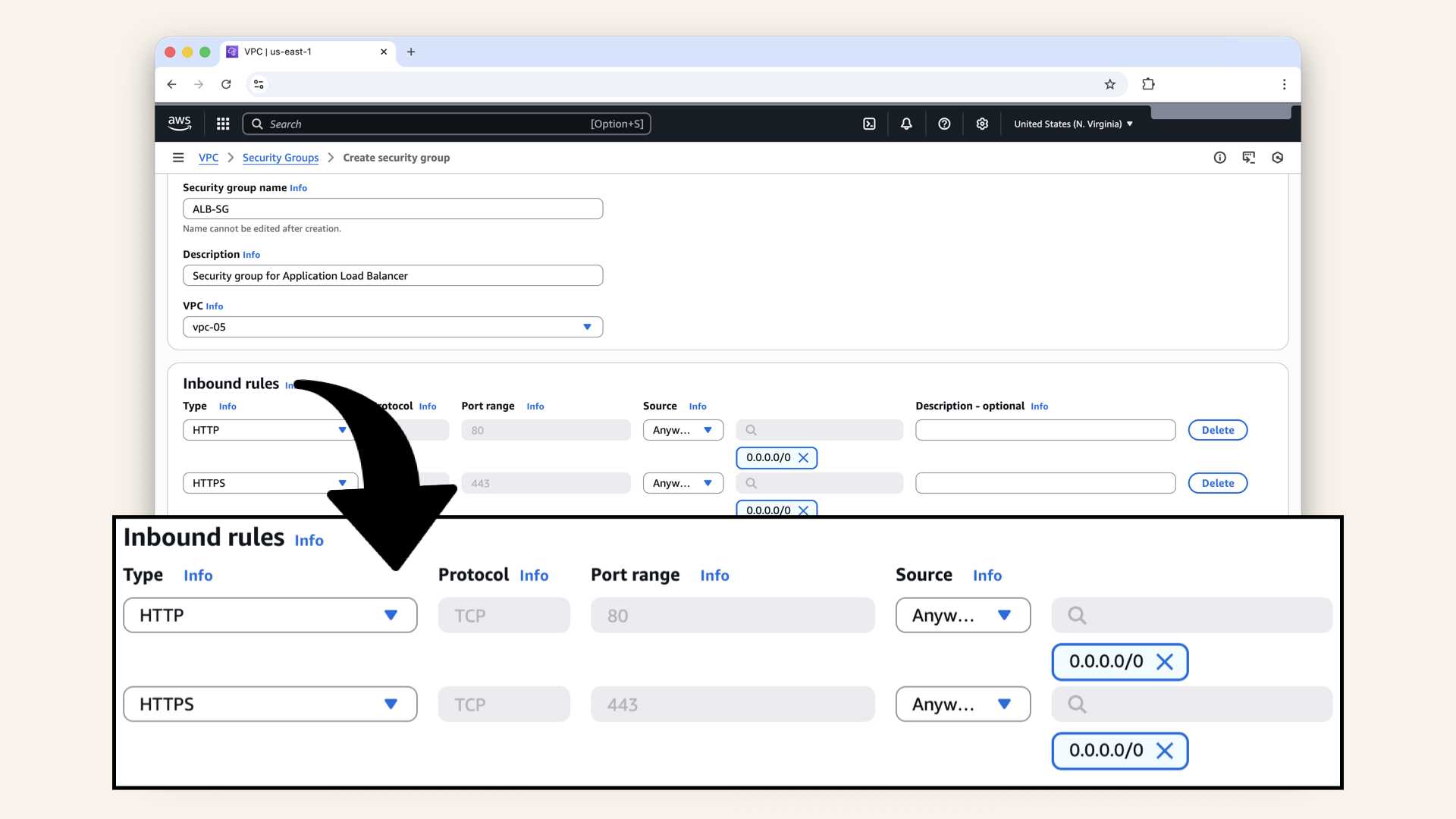 You should now have 2 inbound rules You should now have 2 inbound rules