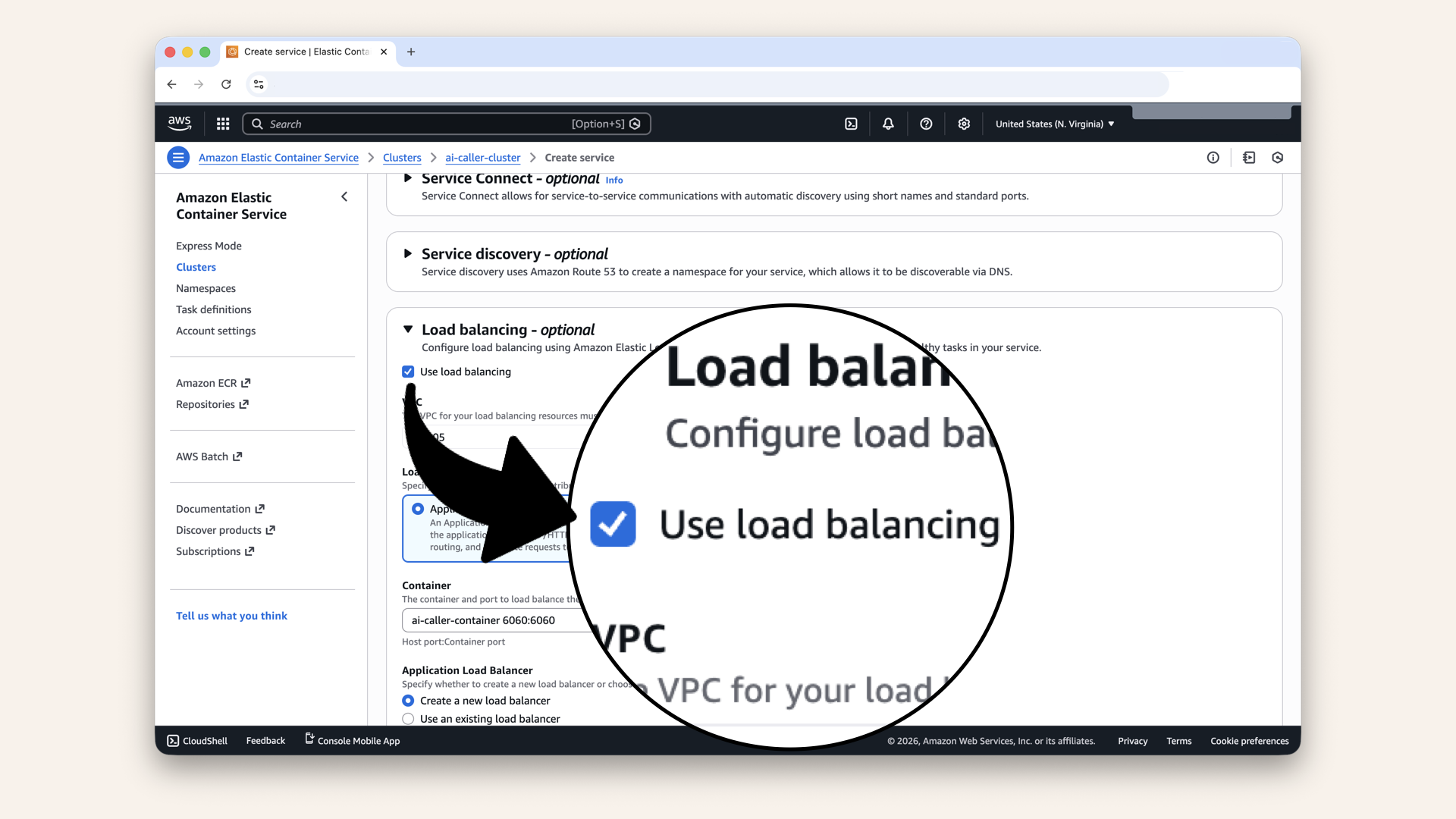 Expand Load balancing and check User load balancing